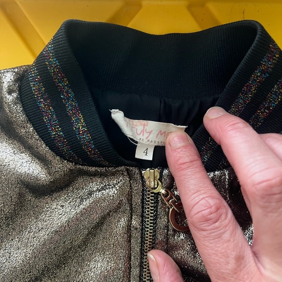 Silver Metallic Bomber Jacket - Picture 3 of 7